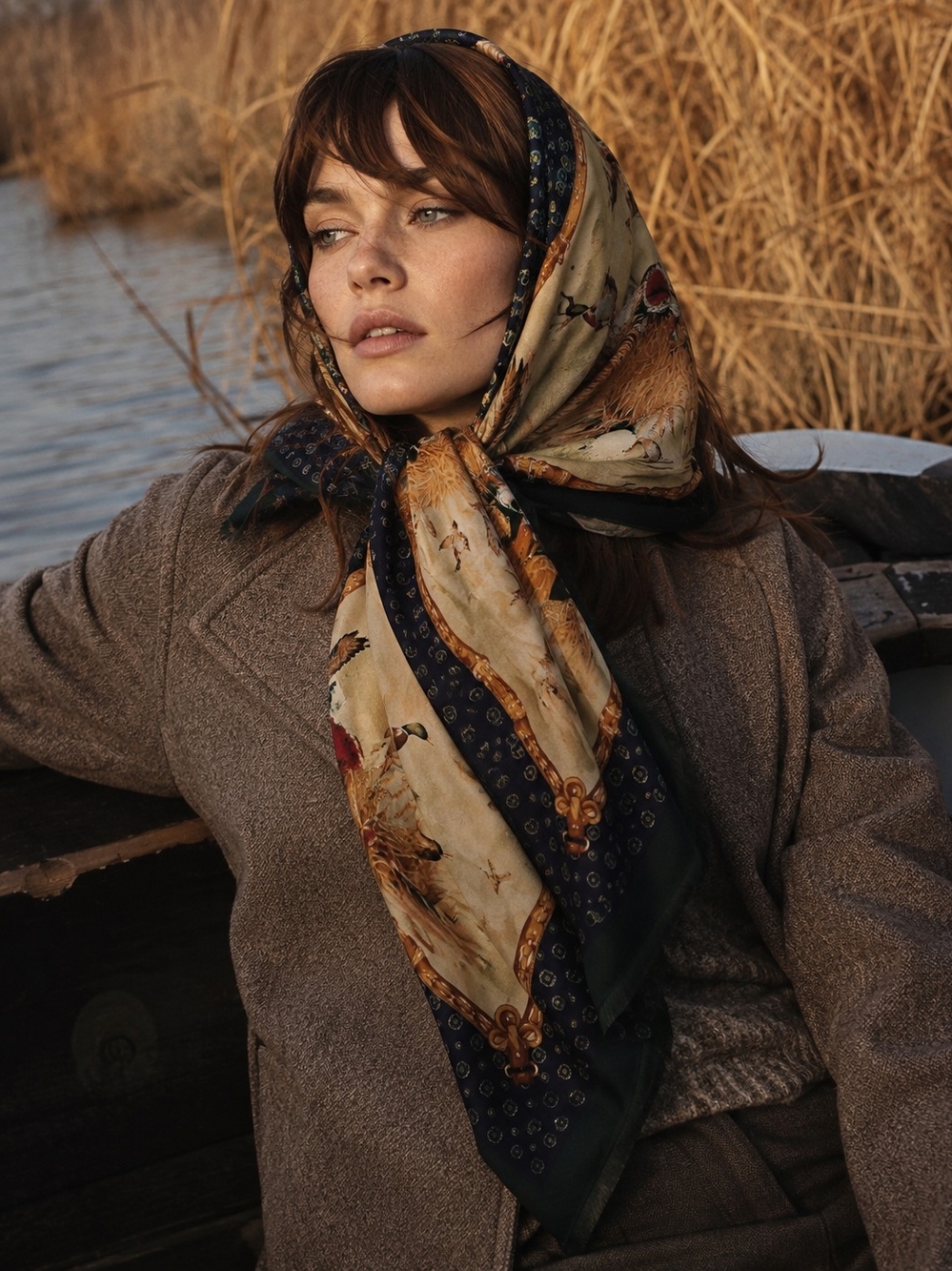 Vintage Duck Print Scarf — Equestrian Inspired 🦆✨